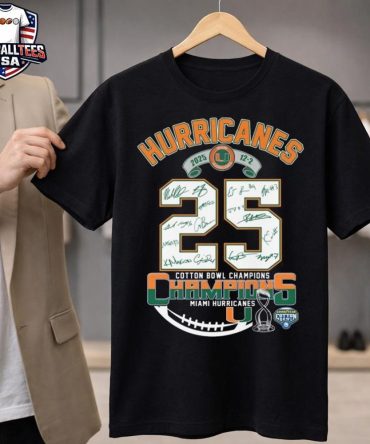 Miami Hurricanes 2025 12-2 Cotton Bowl Champions Signatures Shirt