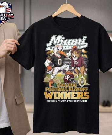 Miami Hurricanes 2025 College Playoff Ncaa Winner Beat Aggies Mascot T-Shirt