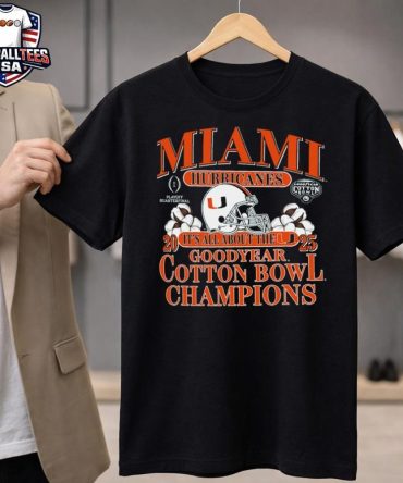 Miami Hurricanes 2025 Goodyear Cotton Bowl Champions Helmet Unisex Shirt