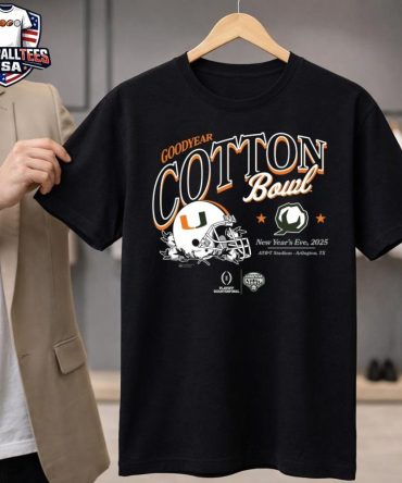 Miami Hurricanes 2025 Goodyear Cotton Bowl New Year'S Eve 2025 Helmet T-Shirt