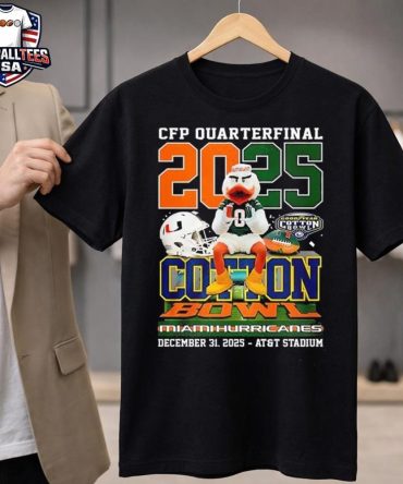 Miami Hurricanes Cfp Quarterfinal 2025 Cotton Bowl Mascot Unisex Shirt