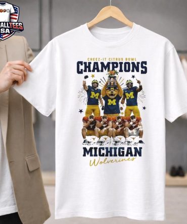 Michigan Wolverines 2026 Ncaa Citrus Bowl Champions Players And Mascot Shirt