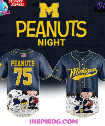 Michigan Wolverines Baseball X Peanuts Night Jersey