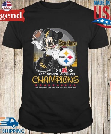 Mickey Mouse X Pittsburgh Steelers Afc North Division Champions 2002-2025 T-Shirt