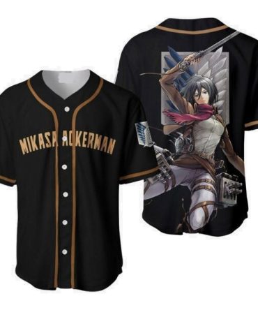 Attack On Titan Mikasa Ackerman Baseball Jersey - Anime Fan Apparel