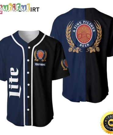Miller Life Beer Custome Name Baseball Jersey