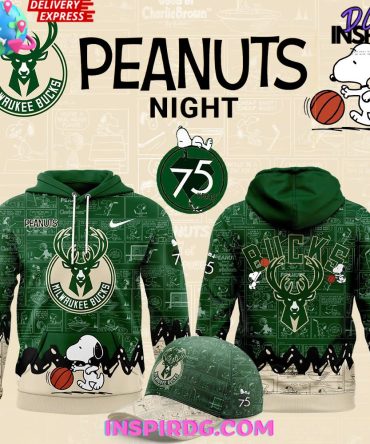 Milwaukee Bucks Nba 75Th Anniversary Of Peanuts All Over Print Hoodie, 3D Hoodie