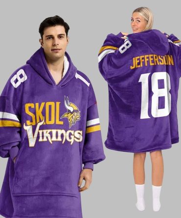Minnesota Skol Vikings Football Unisex Blanket Hoodie