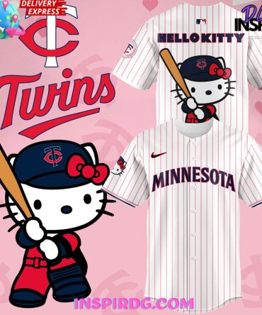 Minnesota Twins X Hello Kitty 2024 Stripe Baseball Jersey