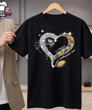 Minnesota Vikings Accept Understand Love Autism Diamond Heart 2026 Unisex Shirt