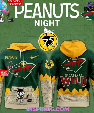 Minnesota Wild 75Th Anniversary Of Peanuts All Over Print Hoodie, 3D Hoodie