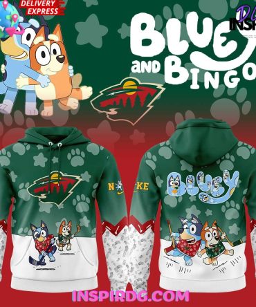 Minnesota Wild Bluey And Bingo Special All Over Print Hoodie, 3D Hoodie