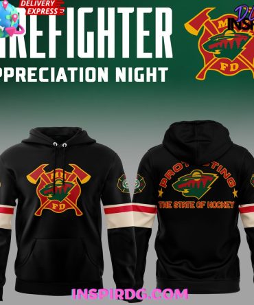 Minnesota Wild Firefighter Appreciation Night Edition Black Hoodie