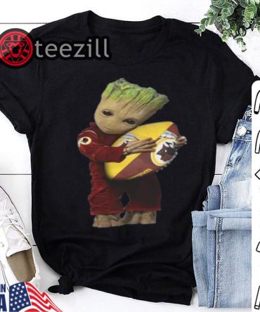 Nfl Ball Shirt Baby Groot Hug Washington Redskins Tshirt