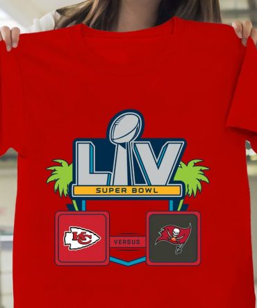 Nfl Super Bowl Lv 55 Kansas City Chiefs Vs Tampa Bay Buccaneers Shirt, Chiefs Vs Buccaneers Football Tee Shirt Gift Fan, Gift For Men