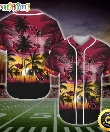 Nfl Arizona Cardinals Baseball Jersey Shirt Palm Tree