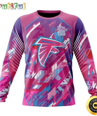 Nfl Atlanta Falcons I Pink Crewneck Sweatshirt I Can Fearless Again Breast Cancer For Breast Cancer Survivors