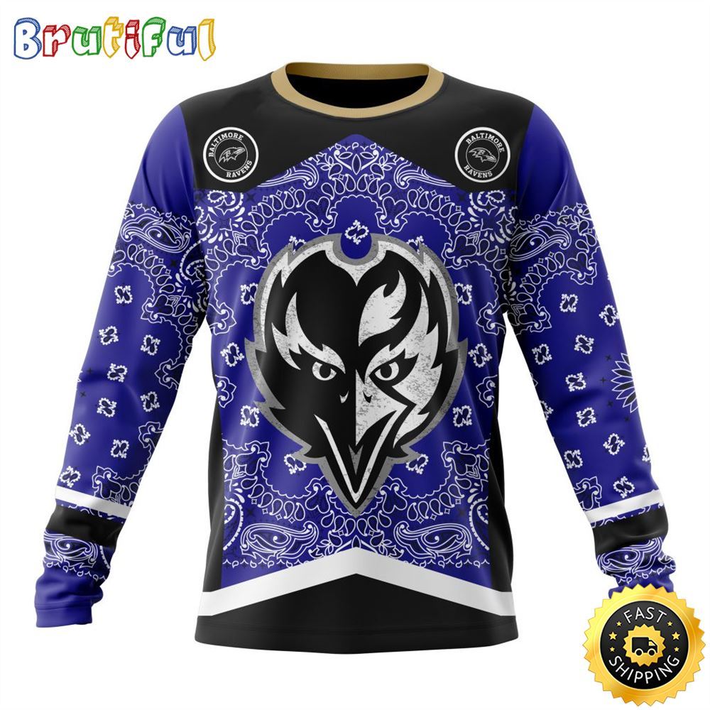 Nfl Baltimore Ravens Crewneck Sweatshirt Specialized Classic Style Unisex Sweatshirt