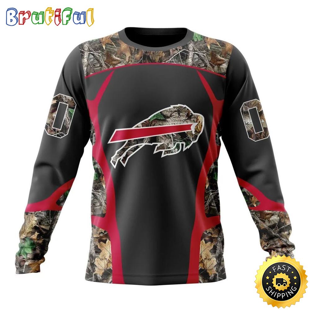 Nfl Buffalo Bills Crewneck Sweatshirt Camo Hunting Design Stylish Gear For Fans