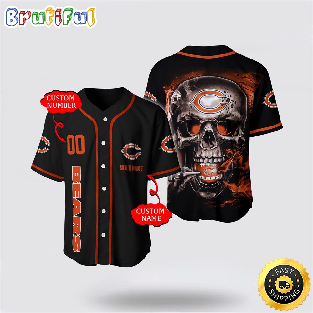 Nfl Chicago Bears Baseball Jersey 3D Personalized Skull Embrace Fashion And Team Spirit