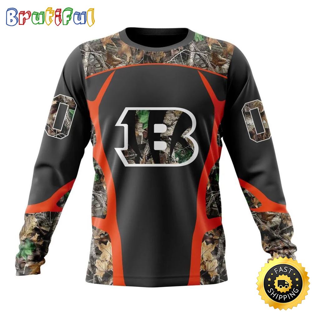 Nfl Cincinnati Bengals Crewneck Sweatshirt Camo Hunting Design Stylish Gear For Fans
