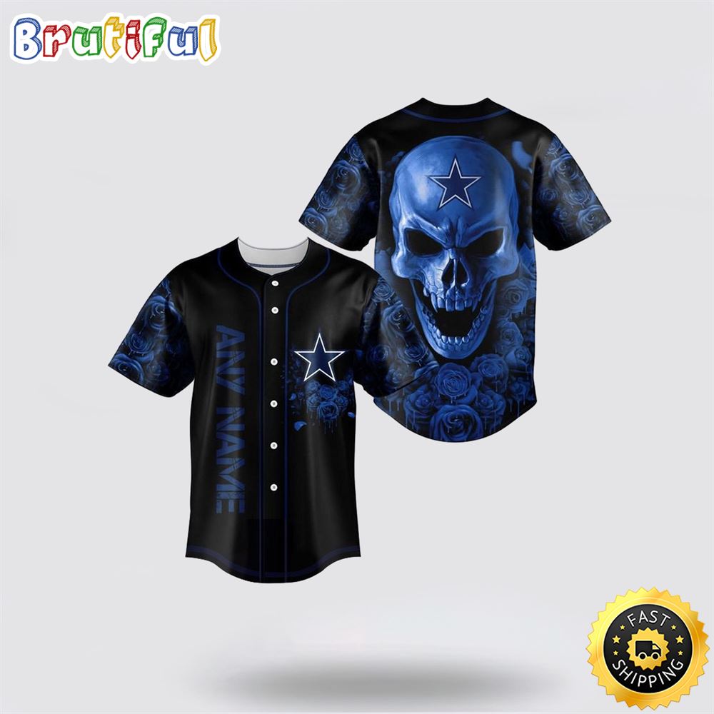 Nfl Dallas Cowboys Baseball Jersey 3D Personalized Skull Top Quality Fan Apparel