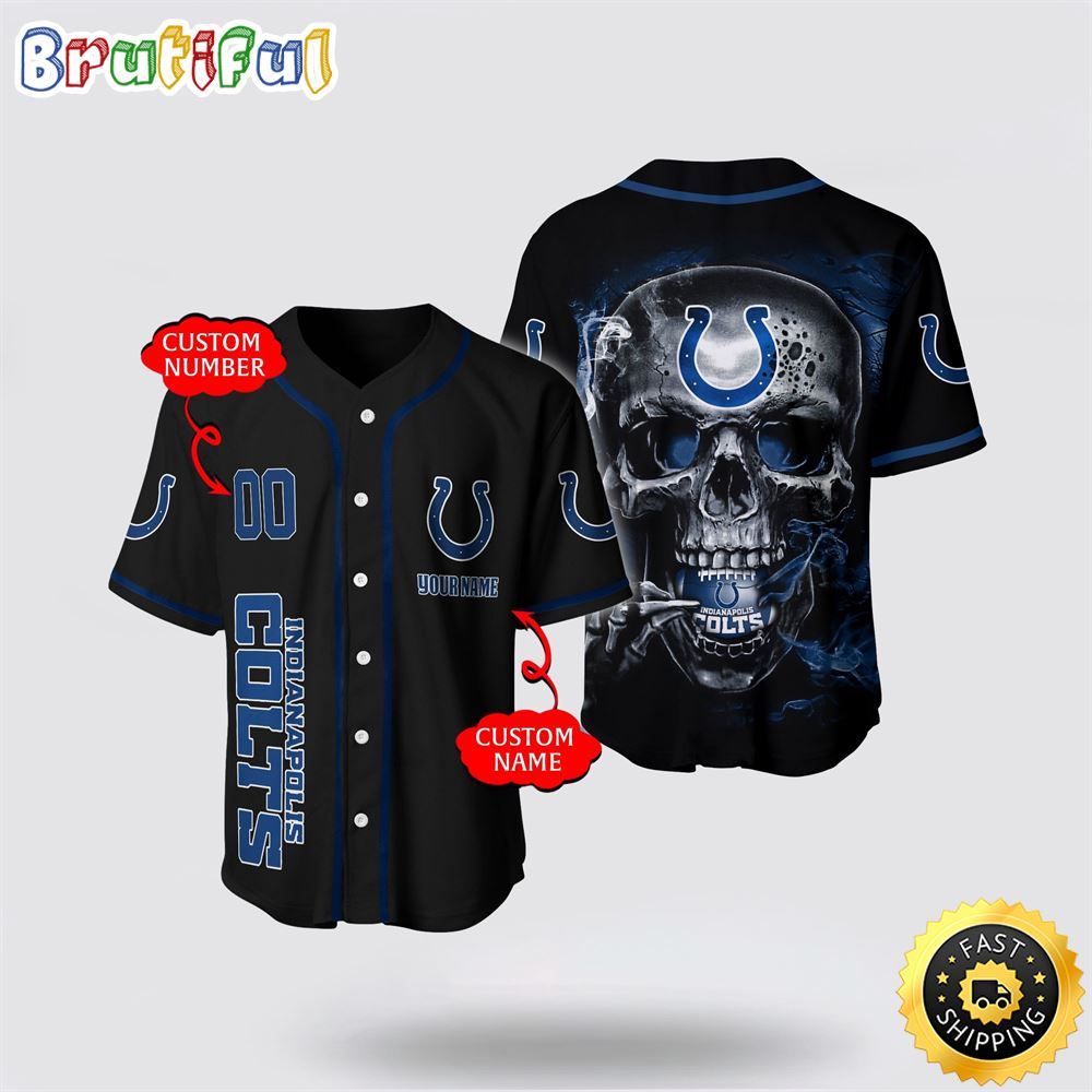 Nfl Indianapolis Colts Baseball Jersey 3D Personalized Skull Embrace Fashion And Team Spirit