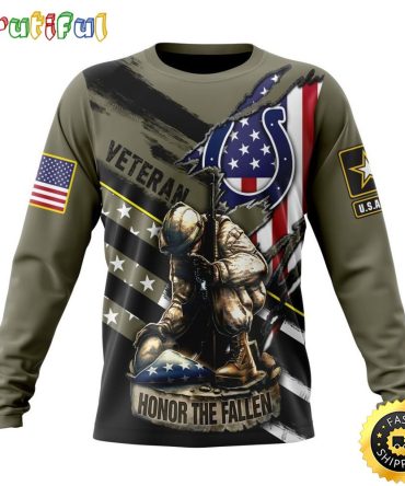 Nfl Indianapolis Colts Crewneck Sweatshirt Honor Veterans Kneeling Soldier Gifts For Football Fans