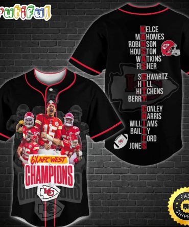 Nfl Kansas City Chiefs Baseball Jersey Afc West Division Champions