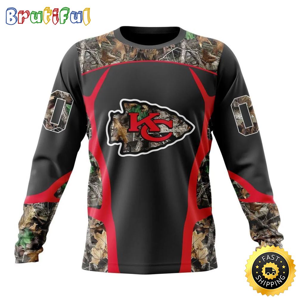 Nfl Kansas City Chiefs Crewneck Sweatshirt Camo Hunting Design Stylish Gear For Fans