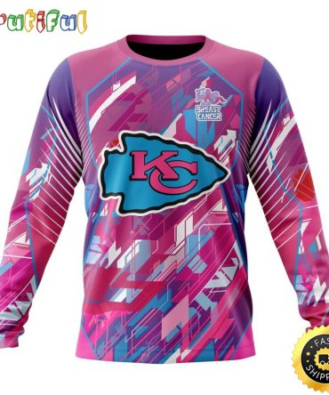 Nfl Kansas City Chiefs I Pink Crewneck Sweatshirt I Can Fearless Again Breast Cancer For Breast Cancer Survivors