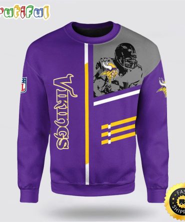Nfl Minnesota Vikings Crewneck Sweatshirt For Football Fans