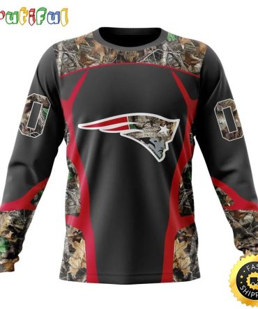 Nfl New England Patriots Crewneck Sweatshirt Camo Hunting Design Stylish Gear For Fans