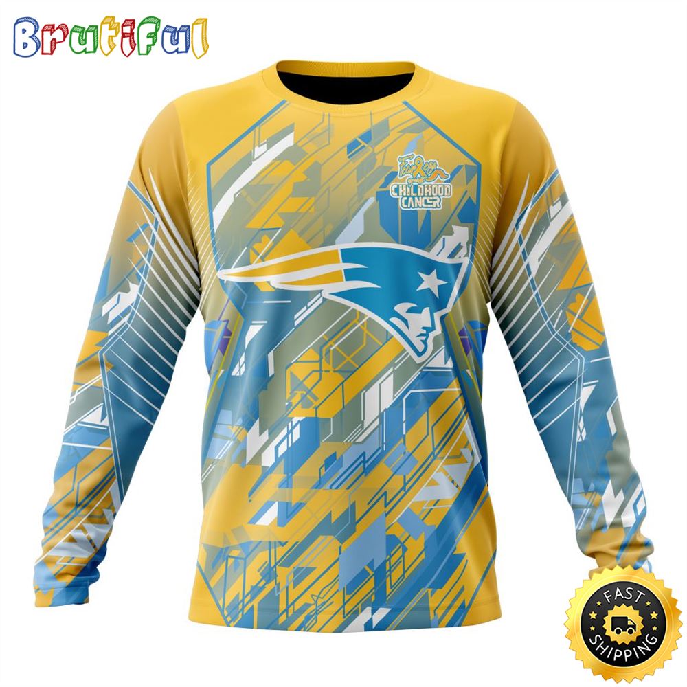 Nfl New England Patriots Crewneck Sweatshirt Fearless Against Childhood Cancers Gift For Football Fans
