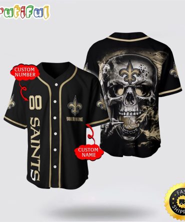 Nfl New Orleans Saints Baseball Jersey 3D Personalized Skull Embrace Fashion And Team Spirit