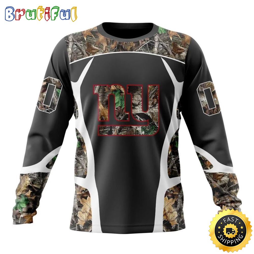 Nfl New York Giants Crewneck Sweatshirt Camo Hunting Design Stylish Gear For Fans