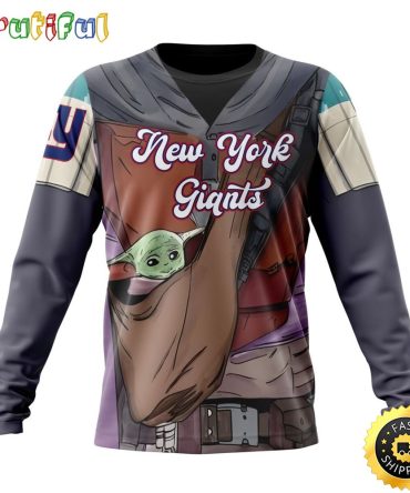 Nfl New York Giants Crewneck Sweatshirt Specialized Mandalorian And Baby Yoda Gifts For Football Fans