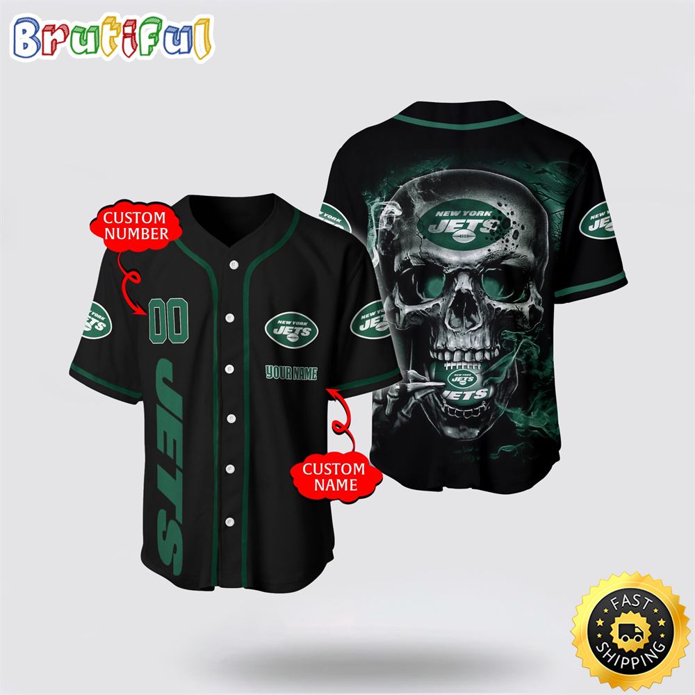 Nfl New York Jets Baseball Jersey 3D Personalized Skull Embrace Fashion And Team Spirit