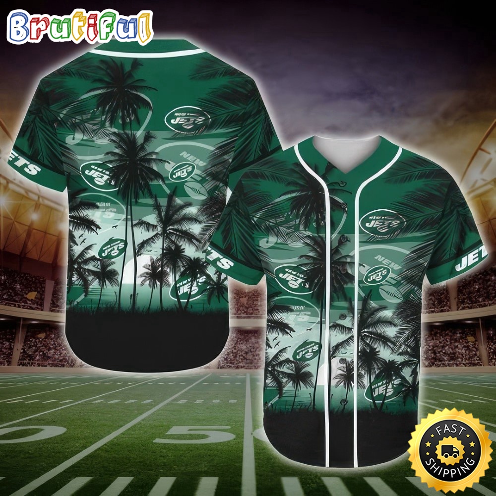 Nfl New York Jets Baseball Jersey Shirt Palm Tree