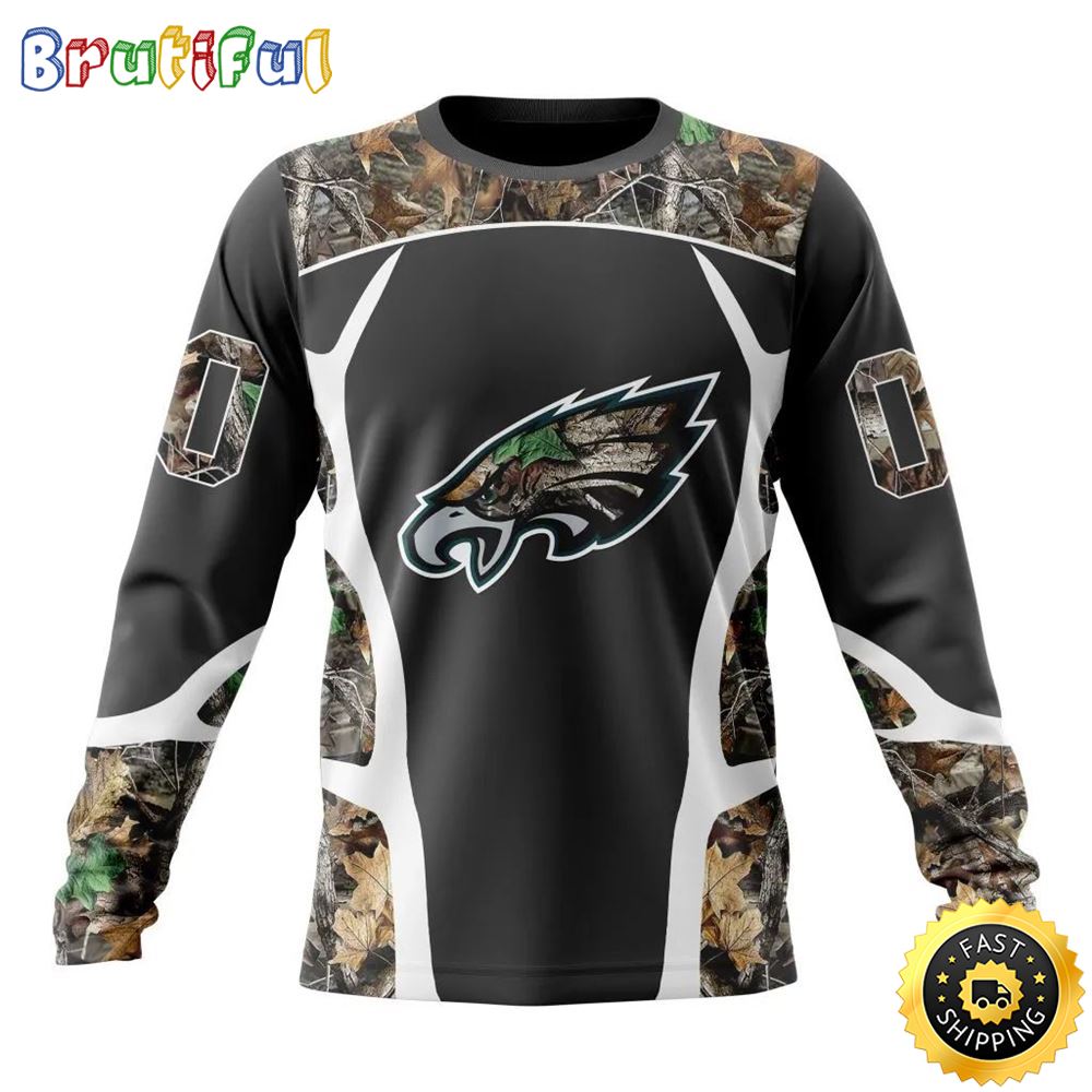 Nfl Philadelphia Eagles Crewneck Sweatshirt Camo Hunting Design Stylish Gear For Fans