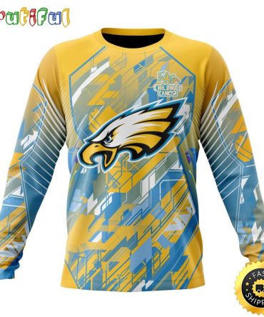 Nfl Philadelphia Eagles Crewneck Sweatshirt Fearless Against Childhood Cancers Gift For Football Fans