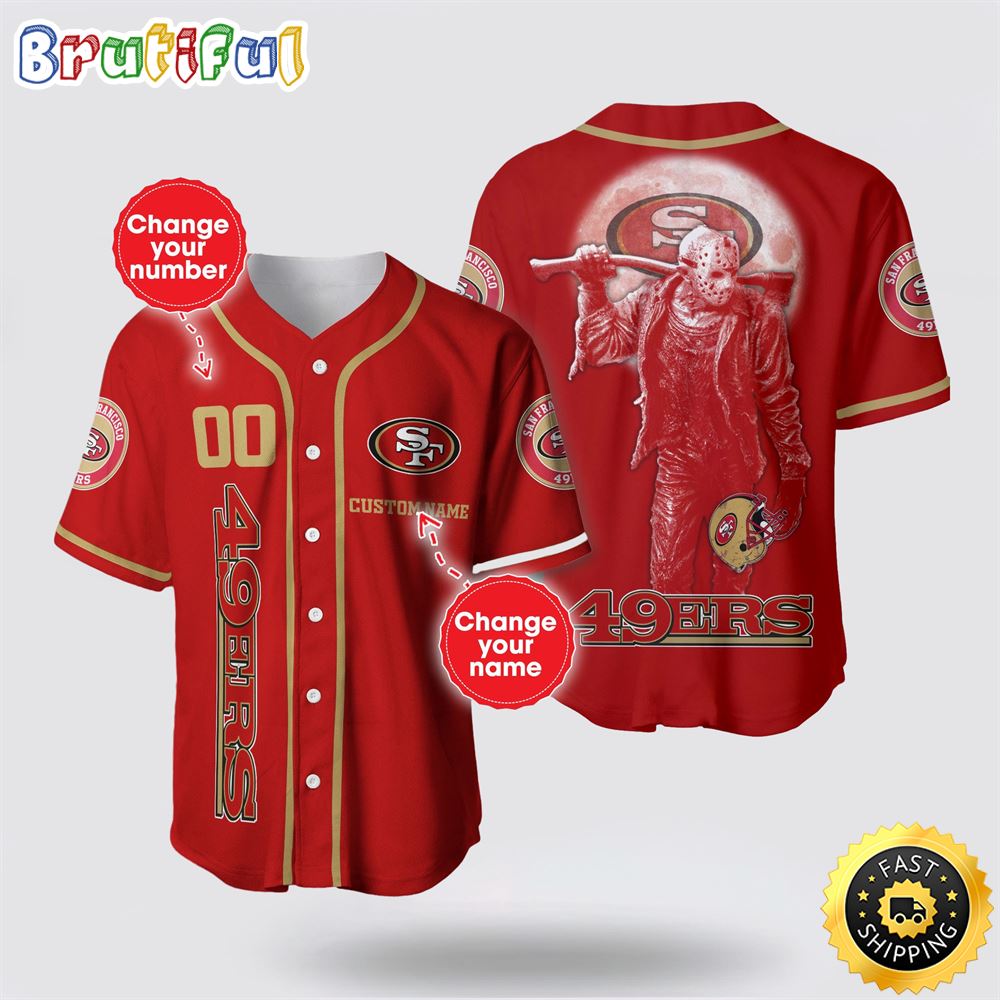 Nfl San Francisco 49Ers Baseball Jersey 3D Personalized Skull Score Big With Team Spirit