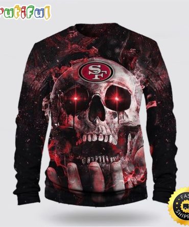 Nfl San Francisco 49Ers Crewneck Sweatshirt Skull Halloween Your Team In Style