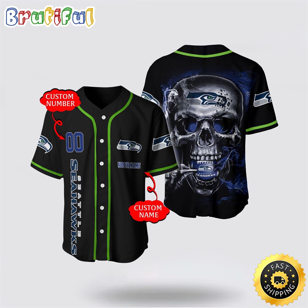 Nfl Seattle Seahawks Baseball Jersey 3D Personalized Skull Embrace Fashion And Team Spirit