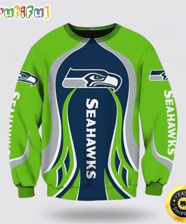 Nfl Seattle Seahawks Crewneck Sweatshirt For Football Fans