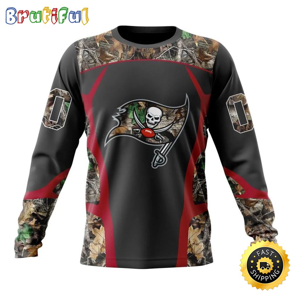 Nfl Tampa Bay Buccaneers Crewneck Sweatshirt Camo Hunting Design Stylish Gear For Fans
