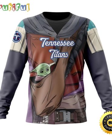 Nfl Tennessee Titans Crewneck Sweatshirt Specialized Mandalorian And Baby Yoda Gifts For Football Fans