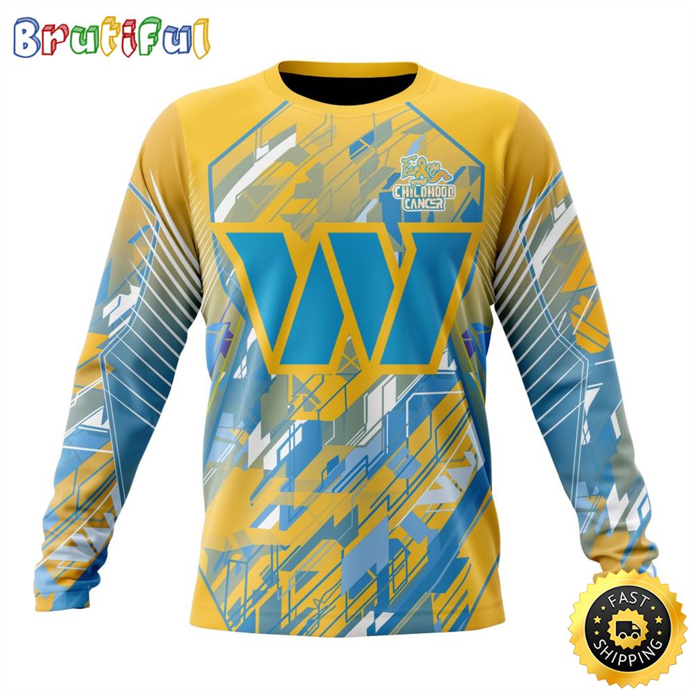Nfl Washington Commanders Crewneck Sweatshirt Fearless Against Childhood Cancers Gift For Football Fans