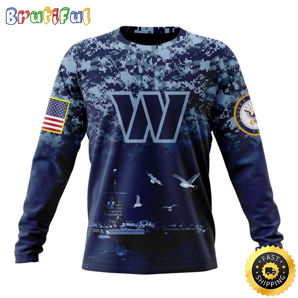 Nfl Washington Commanders Crewneck Sweatshirt Honor Us Navy Veterans Stylish Gear For Fans