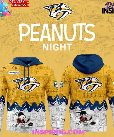 Nashville Predators 75Th Anniversary Of Peanuts All Over Print Hoodie, 3D Hoodie